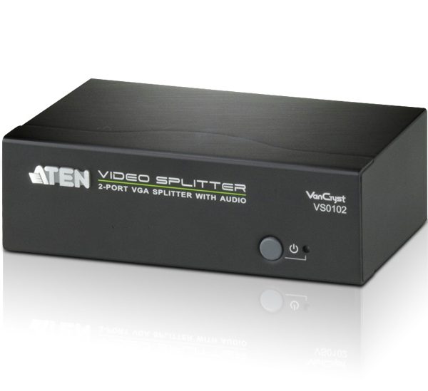 Aten Professional Video Splitter 2 Port VGA Splitter with Audio 450MHz, 1920x1440@60Hz, Cascadable to 3 levels (Up to 8 Outputs)