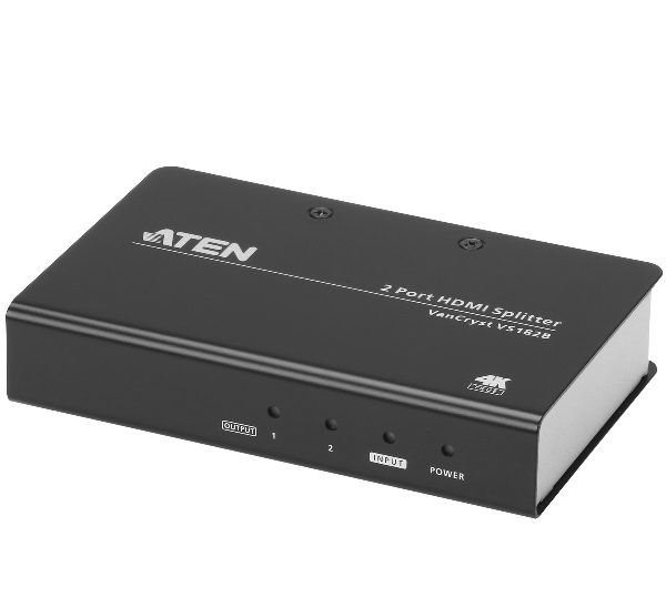 Aten Video Splitter 2 Port HDMI True 4K Splitter, HDCP 2.2. Support HDR. Up to 4096 x 2160 / 3840 x 2160 @ 60Hz (4:4:4)