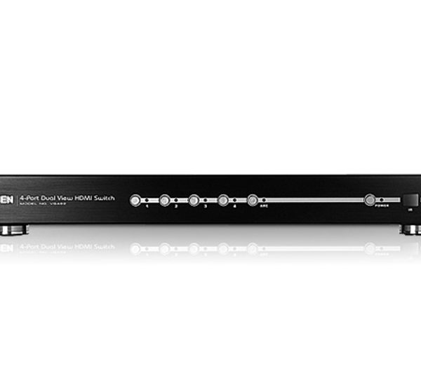 Aten 4 Port Dual Output HDMI Switch, select input ports via RS232 control, HDCP 1.1 compliant(LS)