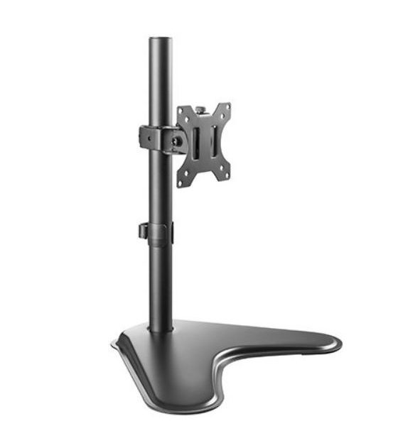Brateck Single Free Standing Screen Economical double Joint Articulating Stell Monitor Stand Fit Most 13'-32' Monitor Up to 8 kg VESA 75x75/100x100