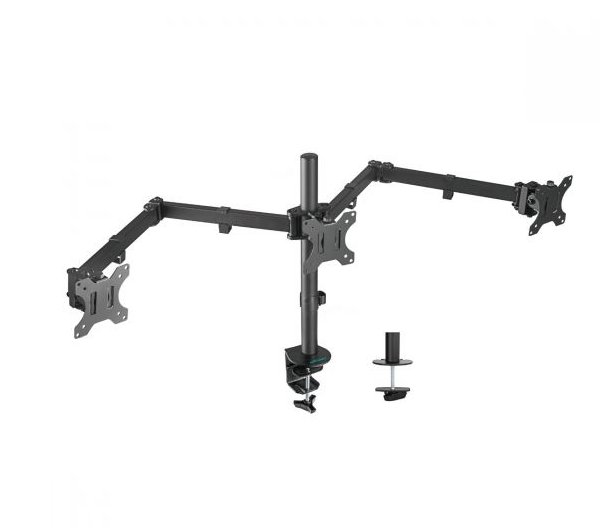 (LS) mbeat® activiva Triple-Screen Articulating Monitor Arm Ideal for a seamless triple monitor setup (13'-27'), it offers flexible positioning