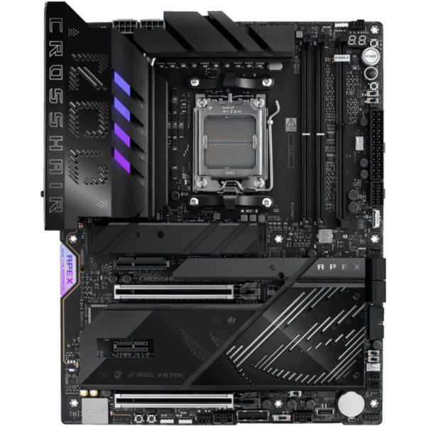 ASUS AMD ROG CROSSHAIR X870E APEX (AM5) ATX Motherboard, DDR5, 18+2+2 Power Stages, AI Cache Boost, PCie 5,0 2x X16, 3x M.2, USB 4, Wi-Fi 7