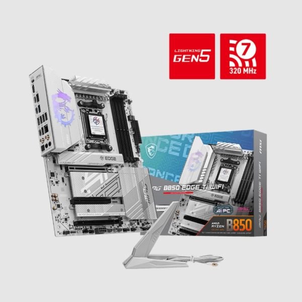 MSI B850 EDGE TI WIFI, AMD B850, 4x DDR5 256GB, 1x HDMI, 3x PCI-E x16 slot, 4x M.2, 8x 4x USB 2.0, Wi-Fi 7