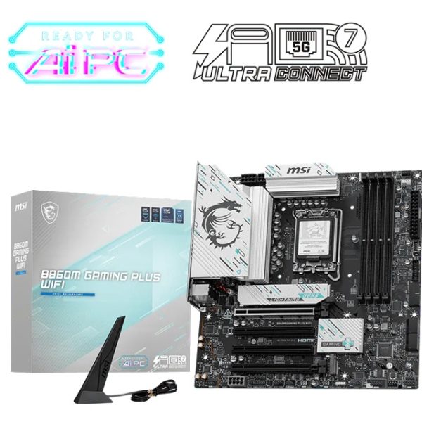 MSI B860M GAMING PLUS WIFI, INTEL B860, 4x DDR5 256GB, 1x HDMI, 4x PCI-E x16, 3x M.2, 4x SATA, 6x USB 2.0, Intel® Killer™ BE1750x Wi-Fi 7