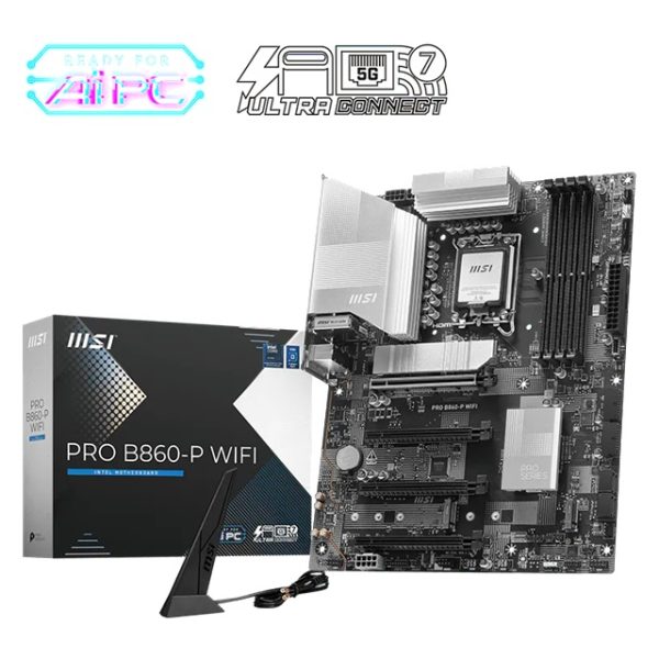 MSI PRO B860-P WIFI, INTEL B860, 4x DDR5 256GB, 1x HDMI, 4x PCI-E x16, 3x M.2, 4x SATA, 8x USB 2.0, Intel® Wi-Fi 7