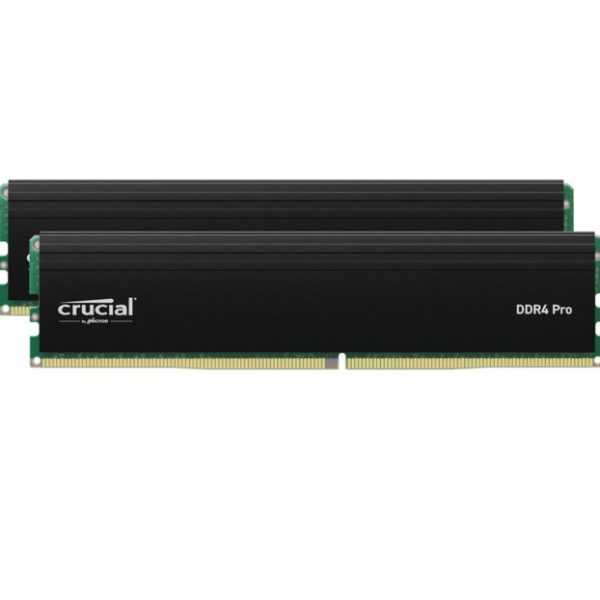 Crucial Pro 32GB (2x16GB) DDR4 UDIMM 3200MHz CL22 Black Heat Spreader Support Intel XMP AMD Ryzen Desktop PC Gaming Memory