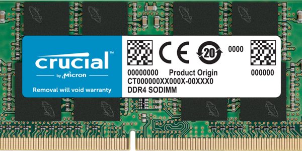 Crucial 8GB (1x8GB) DDR4 SODIMM 3200MHz CL22 1.2V UnRanked Notebook Laptop Memory RAM