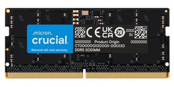 Crucial 32GB (1x32GB) DDR5 SODIMM 4800MHz C40 1.1V Notebook Laptop Memory ~replace CT2K16G56C46S5 MECN5-1X32G56