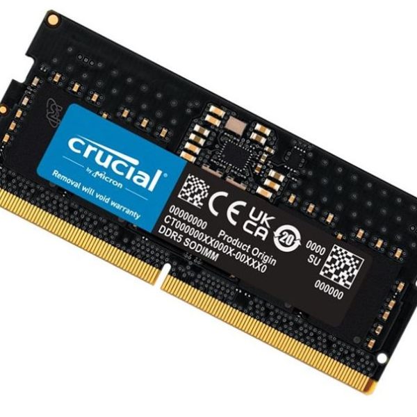 Crucial 8GB (1x8GB) DDR5 SODIMM 5600MHz C46 1.1V Notebook Laptop Memory