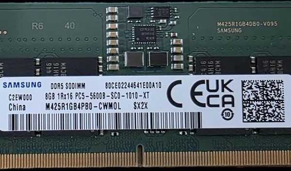 Samsung OEM 8GB (1x8GB) DDR5 SODIMM 5600MHz C46 1.1V Notebook Laptop Memory (ex-demo) 3yr wty ~similar to Hynix / Crucial 8GB CT8G56C46S5