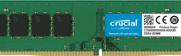 Crucial 32GB (1x32GB) DDR4 UDIMM 3200MHz CL22 1.2V Dual Ranked Desktop PC Memory RAM