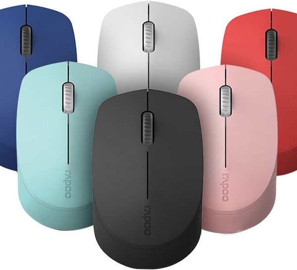RAPOO M100 2.4GHz & Bluetooth 3 / 4 Quiet Click Wireless Mouse Red - 1300dpi Connects up to 3 Devices, Up to 9 months Battery Life