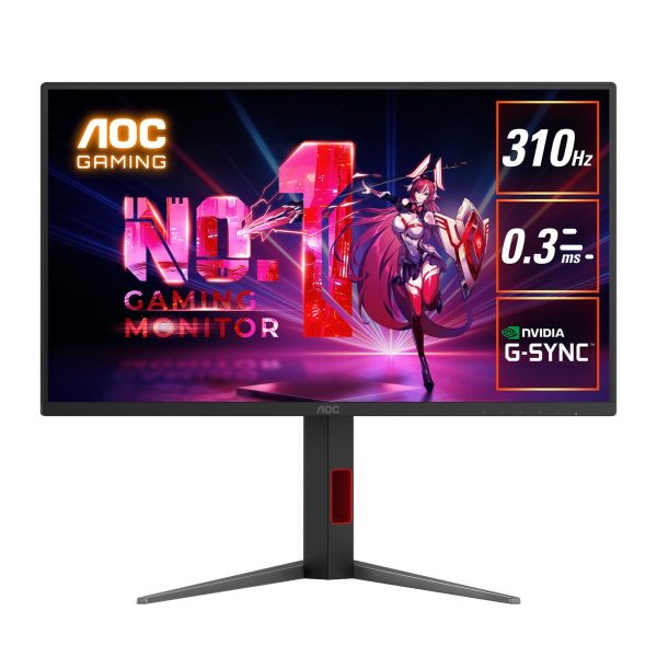 AOC 24.5' 310Hz IPS Gaming Monitor 25G4S: Fast IPS, 1920x1080 @ 310Hz, 0.3ms response, 400 cd/m² brightness, 115% sRGB, adjustable stand, HDMI & DP