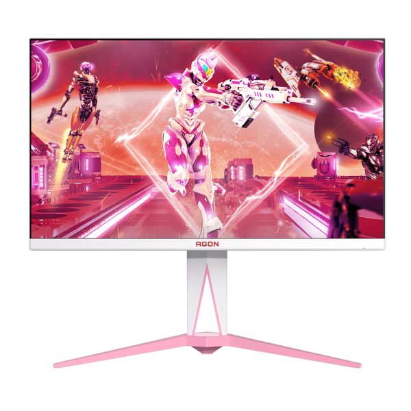 (LS) AOC AGON 27' QHD Gaming Monitor – 170Hz QHD IPS, 1ms GtG, 1.07B colors, Delta E<2, HDMI 2.0, DP 1.4, USB hub, pink & white design