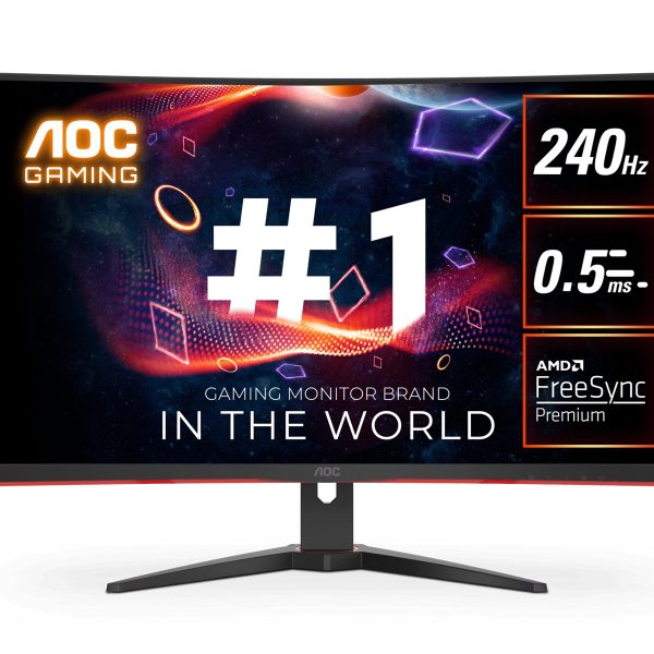 (LS) AOC 31.5' Curved Monitor (C32G2ZE) – FHD 240Hz VA, 0.5ms, 1500R curve, 123% sRGB, DP 1.2, HDMI 2.0, Delta E<2, tilt adjustable, 3000:1 contrast