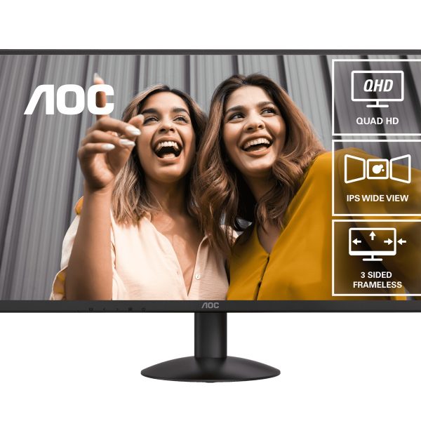 AOC 27' IPS Q27B30E: 2560×1440 @ 75Hz, 4ms GtG, 300 nits brightness, sRGB 118%, HDMI 1.4 & DP 1.4, tilt stand, 100mm VESA, 20W power use