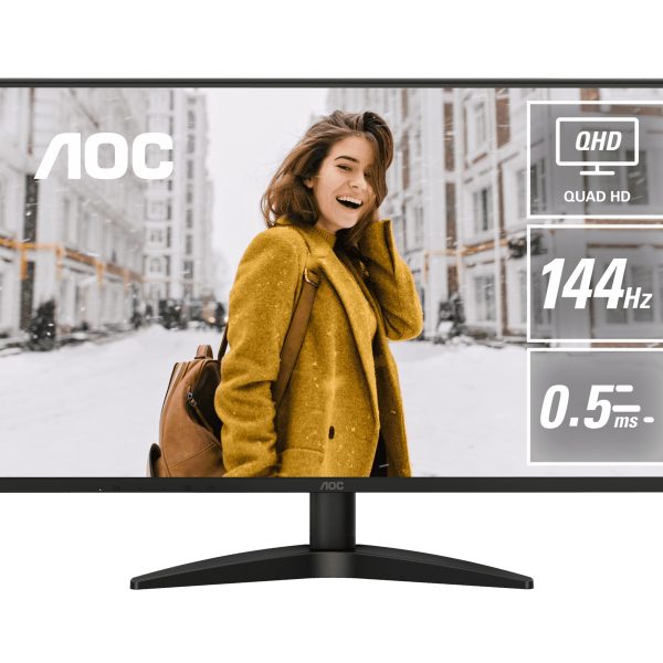 AOC Q27B36X,27' IPS,QHD 2560x1440@144Hz,0.5ms/4ms,300cd/m²,1500:1,HDMI 2.0+DP 1.4,178°,VESA100