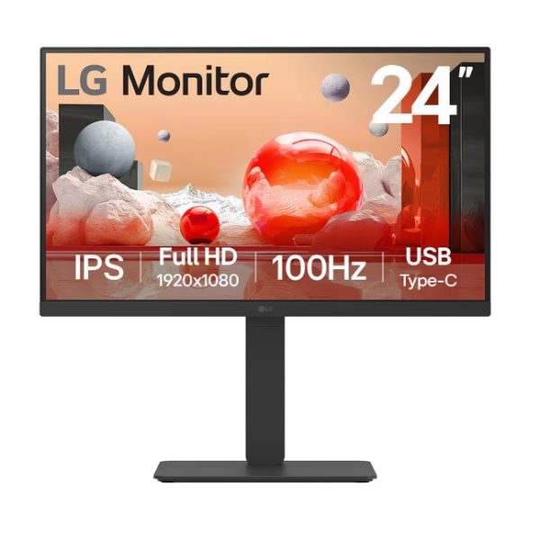 LG 24' FHD IPS Business FHD 1920x1080 16:9, USB Type-C , Height Adjustment Tilt Swivel Pivot VESA Display Port,  HDMI, Speakers x 2, 3yrs Monitor