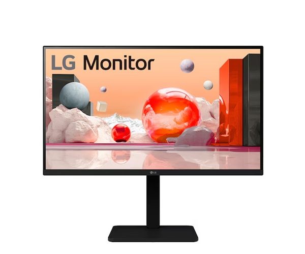LG 27' Full HD IPS Monitor – 1920×1080, 100 Hz, built‑in power & speakers, versatile stand (tilt/height/swivel/pivot), Reader Mode & Flicker Safe