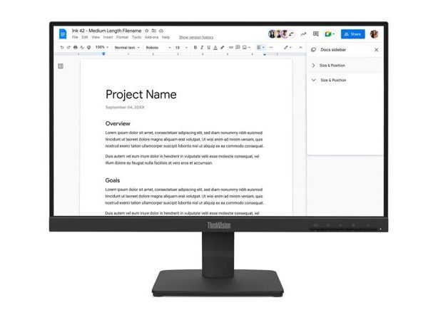LENOVO ThinkVision S22-4E 21.5' FHD IPS Monitor 1920x1080 100Hz 16:9 4ms Anti-Glare Titl VGA HDMI VESA 3yr wty Black