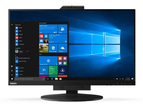 LENOVO ThinkCentre Tiny-in-One 27' 60Hz QHD Monitor 2560x1440 16:9 14ms Height Adjust Tilt Swivel Pivot HDMI DP USB3.1 Webcam Mic VESA Black 3YR
