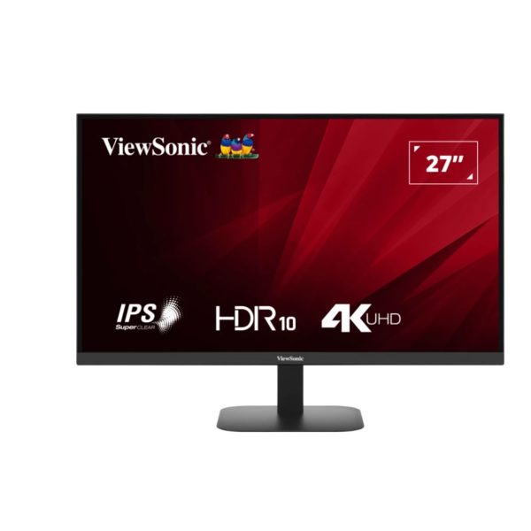 ViewSonic 27' 4K 3840 x 2160 SuperClear IPS, HDR10, 2x HDMI and DP x1, Eye Pro Tech.Seamless, VESA 75, Eco Mode, Joy Key rear, Office Monitor,3YARW