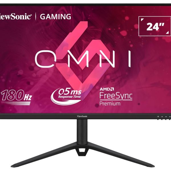 ViewSonic 24' FHD IPS Gaming, 180Hz, 0.5ms MPRT, HDR10, FreeSync Premium, AdaptiveSync, ClearMR, HDMI×2, DP, 2×2W Speakers. 3YARW