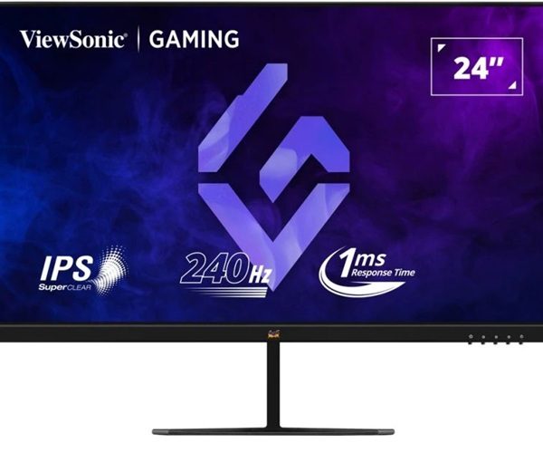 ViewSonic 24' FHD IPS 240Hz, 1ms MPRT, FreeSync & G‑Sync Compatible, HDR10, HDMI/DP Gaming Monitor,3YARW