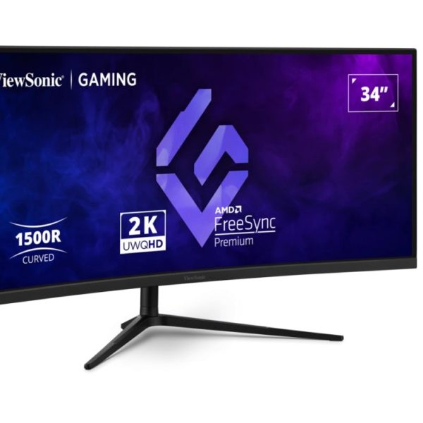 ViewSonic 34' Curved 3440x1440, 180Hz 1ms 1500R, HDR10,Adaptive Sync,2x HDMI,2x DP,Speaker,VESA 100 VX3418-2K Office Gaming Ultra Wide Monitor,3YARW