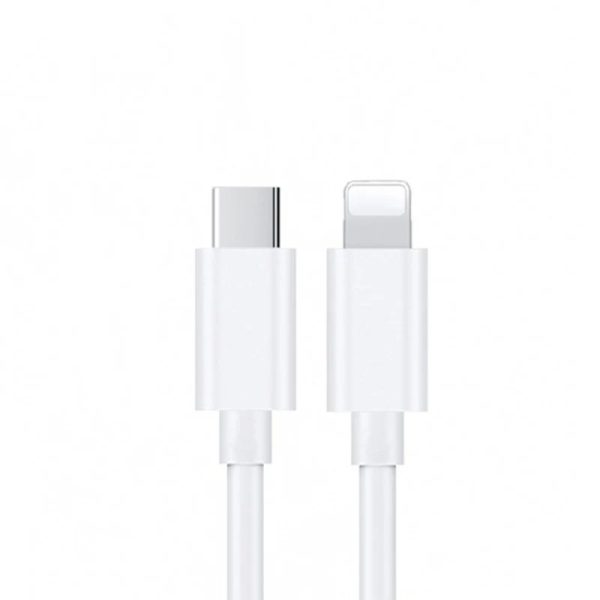 USP Lightning to USB-C Fast Charge Mini Cable (1M) White - Support 2.4A,480Mbps Transfer, Universal iOS Compatibility,  5 Years Warranty