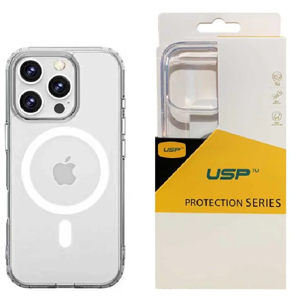 USP Apple iPhone 16 Pro (6.3') Clear Rock Shockproof Case with MagSafe - Ultra-thin, Lightweight, Non-slip, Crystal Clear, 5 Years Warranty