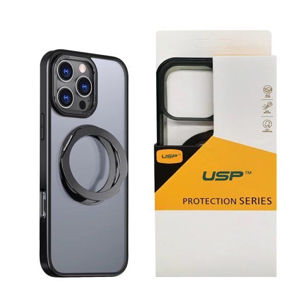 USP Apple iPhone 17 Pro Max (6.9') ShockProof Case with MagSafe Black - 360° Rotatable Ring-Stand,Scratch Resistant,Robust Protection,5 Years Warranty