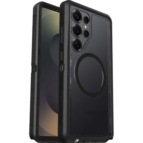 OtterBox Defender XT Clear Magnet Samsung Galaxy S25 Ultra 5G (6.9') Case Dark Side Clear/Black-(77-97584),DROP+ 7X Military Standard,7 Years Warranty