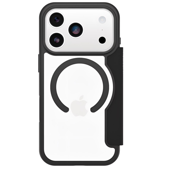 OtterBox React Folio MagSafe Apple iPhone 17 Pro (6.3') Case Black Crystal (Clear/Black) - (77-98588), DROP+ Military Standard, 7 Years Warranty