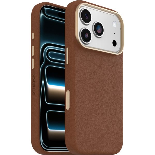 OtterBox Symmetry Cactus Leather MagSafe Apple iPhone 17 Pro (6.3') Desert Saddle (Brown) - (77-99049), DROP+ 3X Military Standard, 7 Years Warranty