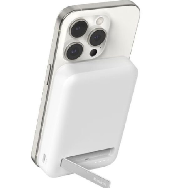 Belkin BoostCharge Pro 10k mAh Magnetic Power Bank With Qi2 + USB-C Cable (1M) - White(BPD008btWH), 15W,2xUSB-C,Overcharge Protection,2 Years Warranty