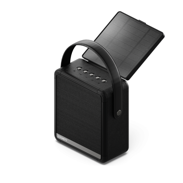 Cygnett FreePlay Solar Charging Wireless Speaker & 8K Power Bank - Black(CY4968SOSPE),Dust & Water Resistant,Dual Speaker,10 Meter, 2 Years Warranty