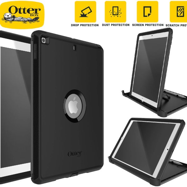 OtterBox Defender Apple iPad (10.2') (9th/8th/7th Gen) Case Black -No Retail Packaging- (77-62035), DROP+ 2X Military Standard, 7 Years Warranty