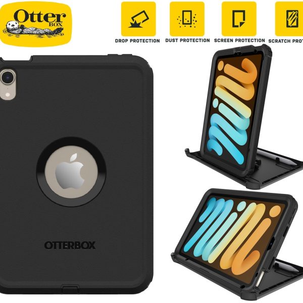OtterBox Defender Apple iPad Mini (8.3') (A17 Pro) (7th Gen) / iPad Mini (8.3') (6th Gen) Case Black - (77-87476), 7 Years Warranty