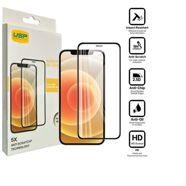 USP Apple iPhone 11 / iPhone XR (6.1') Armor Glass Full Cover Screen Protector - Impact-Resistant, Smooth Edges, 5 Years Warranty