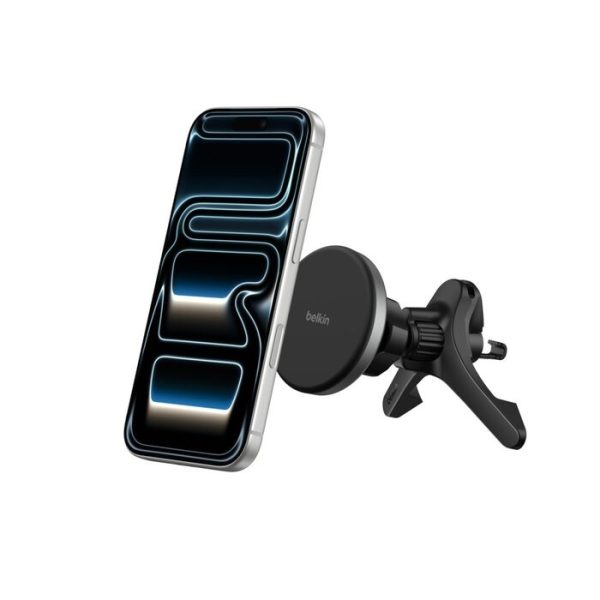 Belkin Magnetic Wireless Car Charging Vent Mount With Qi2 + 27W Car Adapter + USB-C Cable (1M) - Black (WIC010fqBK), 15W, CEW $2500, 2 Years Warranty