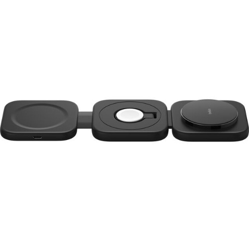 Belkin BoostCharge Pro Convertible 3-in-1 Magnetic Wireless Charging Travel Pad with Qi2 + 36W PSU + USB-C Cable- Black (WIZ024fqBK), 2 Years Warranty