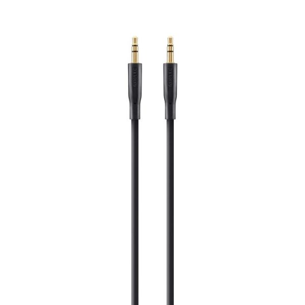 Belkin 3.5 mm Gold Plated AUX Cable (2M) - Black (F3Y117bt2M), Plug-In & Play Anywhere, Perfect for Connecting, Apple, 2 Years Warranty