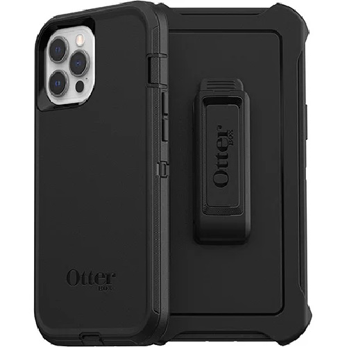 OtterBox Defender Apple iPhone 12 Pro Max Case Black - (77-65449), DROP+ 4X Military Standard, Multi-Layer, Included Holster, 7 Years Warranty