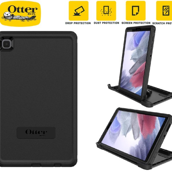 OtterBox Defender Samsung Galaxy Tab A7 Lite (8.7') Case Black - (77-83087), DROP+ 2X Military Standard, Built-in Screen Protection, 2 Years Warranty