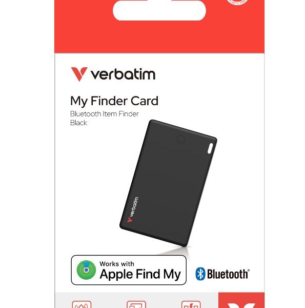 Verbatim My Finder Card Bluetooth Finder 1 pack- Black, Bluetooth Apple Find My