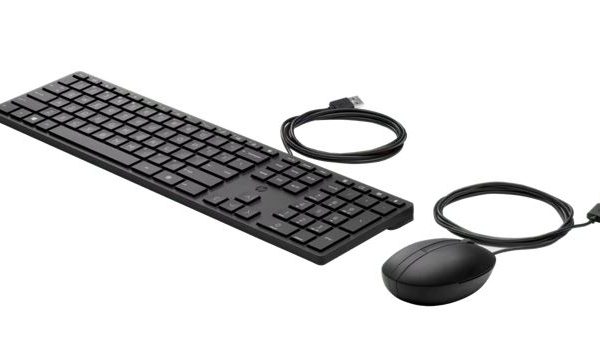 HP 320MK USB Wired Desktop Keyboard Mouse Combo Reduced-sized & Low-Profile Quiet Keys Easy Clean Plug&Play for Notebook Desktop PC