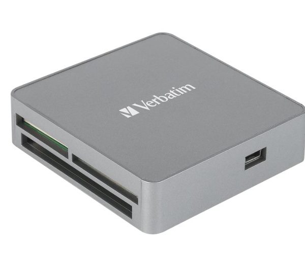 Verbatim USB 2.0 All- in-1 Card Reader / Hub including SD, SDHC, SDXC, microSD, microSDHC, microSDXC, CF-1, Memory Stick, and MS-Pro Duo