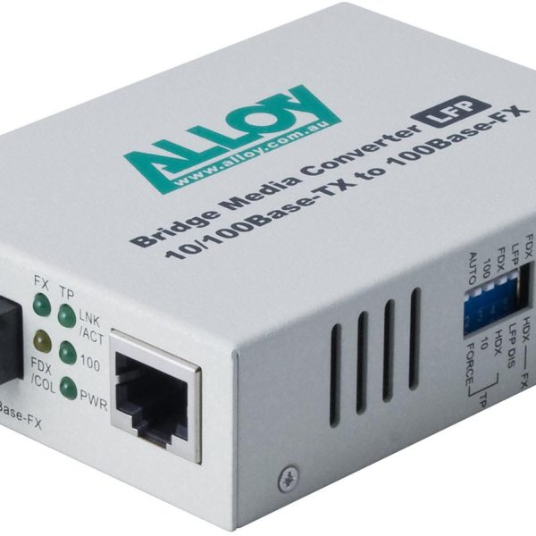 Alloy FCR200SC 10/100Base-TX to 100Base-FX Multimode Fibre (SC) Converter with LFP via FEF or FM. 2Km