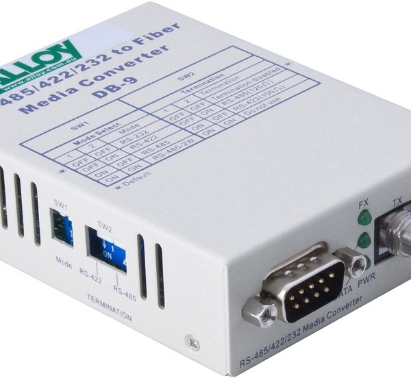 Alloy SCR460ST-3  RS-232/422/485 Serial DB-9 to Single Mode Fibre Converter. Max. range 20Km